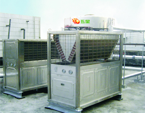 2台KRS-15五星空(kōng)氣源熱(rè)泵熱(rè)水(shuǐ)工(gōng)程